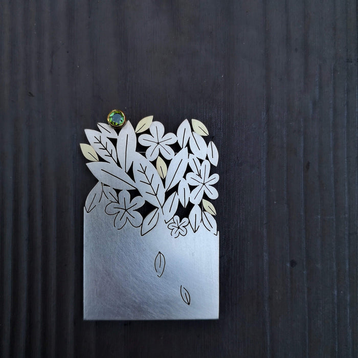 leaves and flowers brooch | Diana Greenwood Jewellery