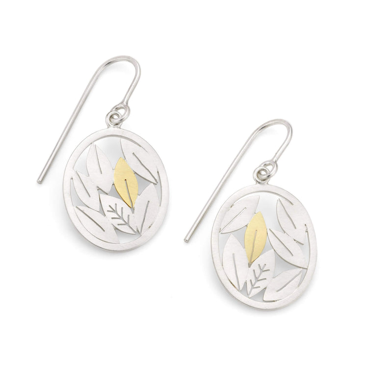 leaves and ovals earrings | Diana Greenwood Jewellery