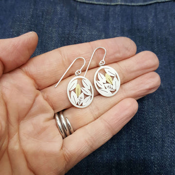 leaves and ovals earrings | Diana Greenwood Jewellery