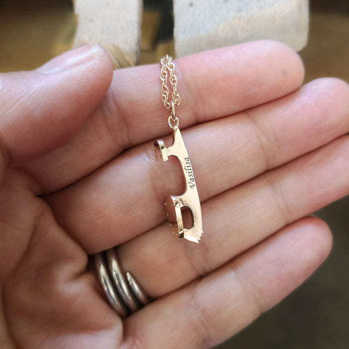 Personalised Gold Ice Skating Necklace | Diana Greenwood Jewellery