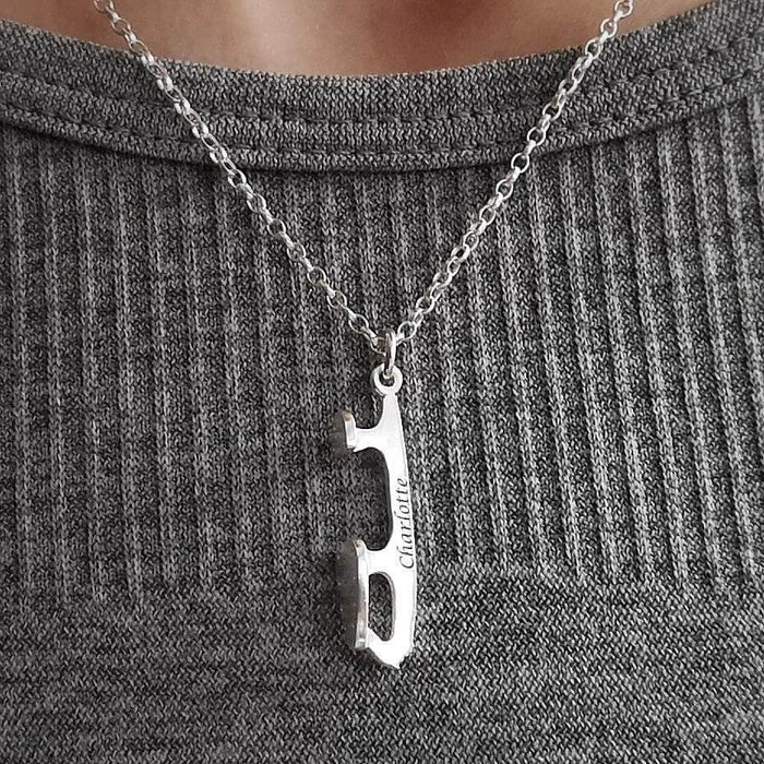 Personalised Silver Ice Skating Necklace | Diana Greenwood Jewellery