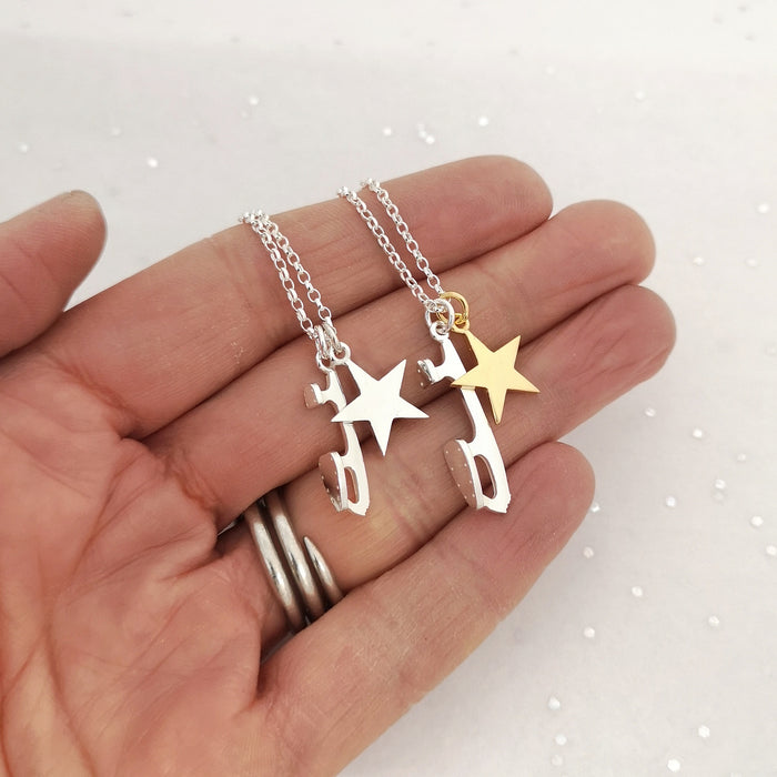 'Shine Bright' Silver Ice Skating Necklace | Ice Skating Jewellery