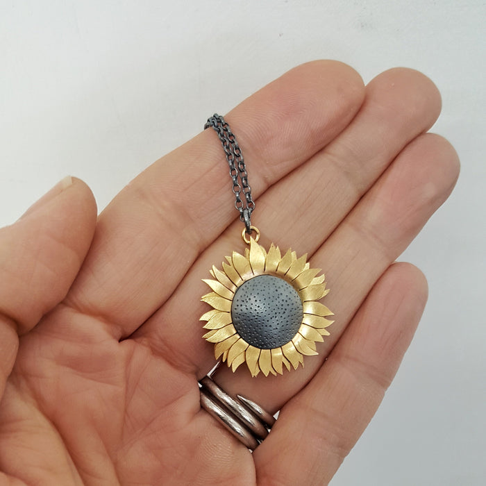 Sunflower pendant necklace | Diana Greenwood Jewellery